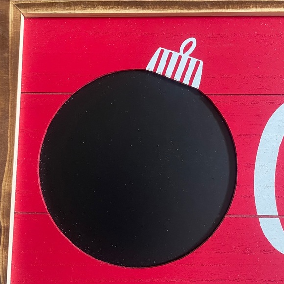 NWT countdown to Christmas chalk wood wall decor sign black red white - Picture 2 of 5